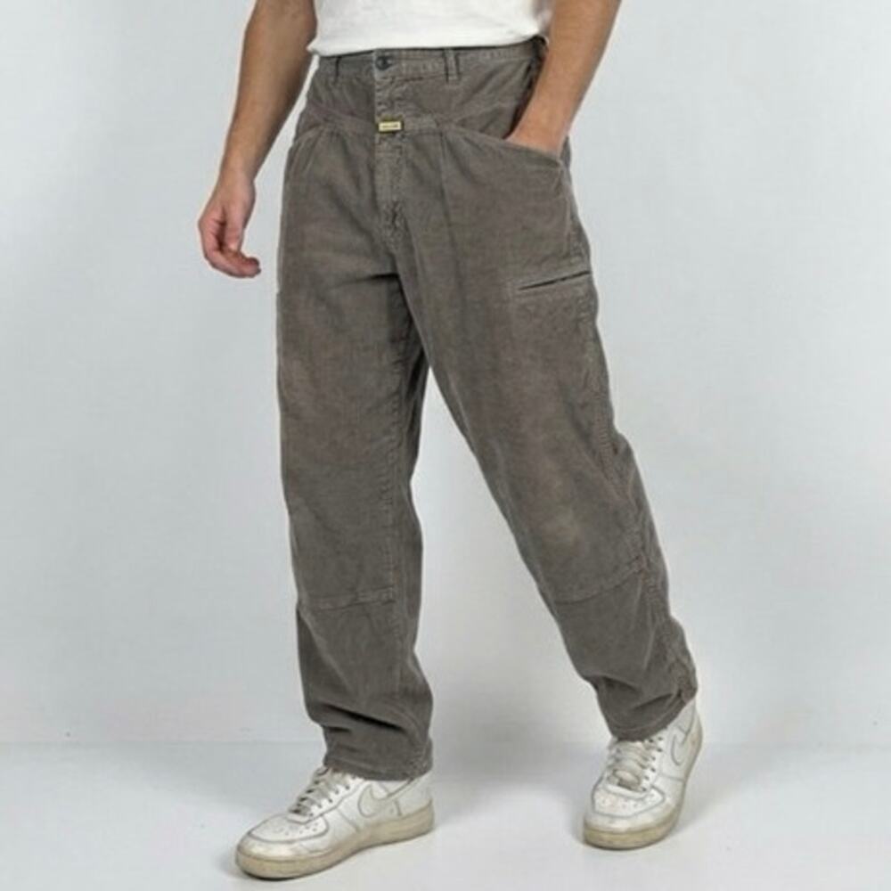 Vtg Marithe Francois Girbaud 80s Corduroy Baggy Pants Welt Pocket Cords Size 38